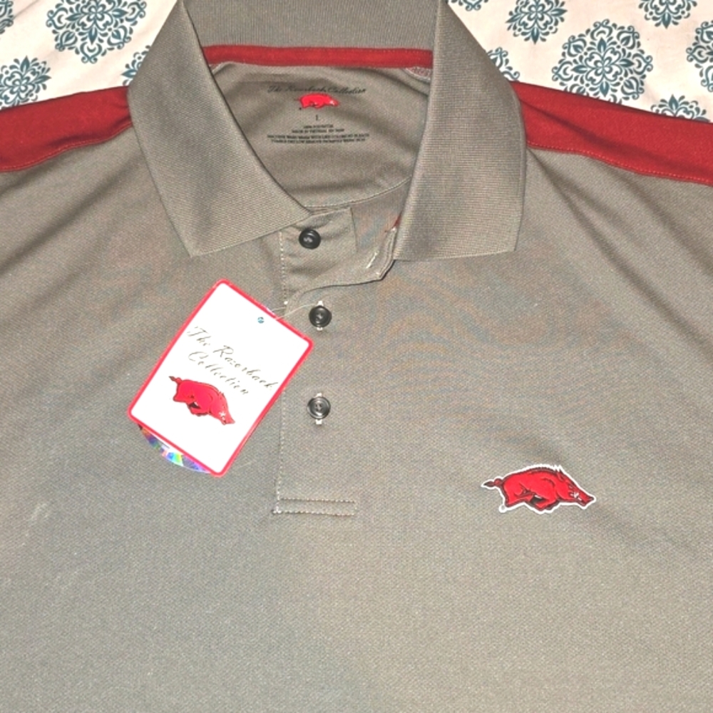 NWT Arkansas Razorbacks Polo Shirt Mens Large Golf - Picture 2 of 3